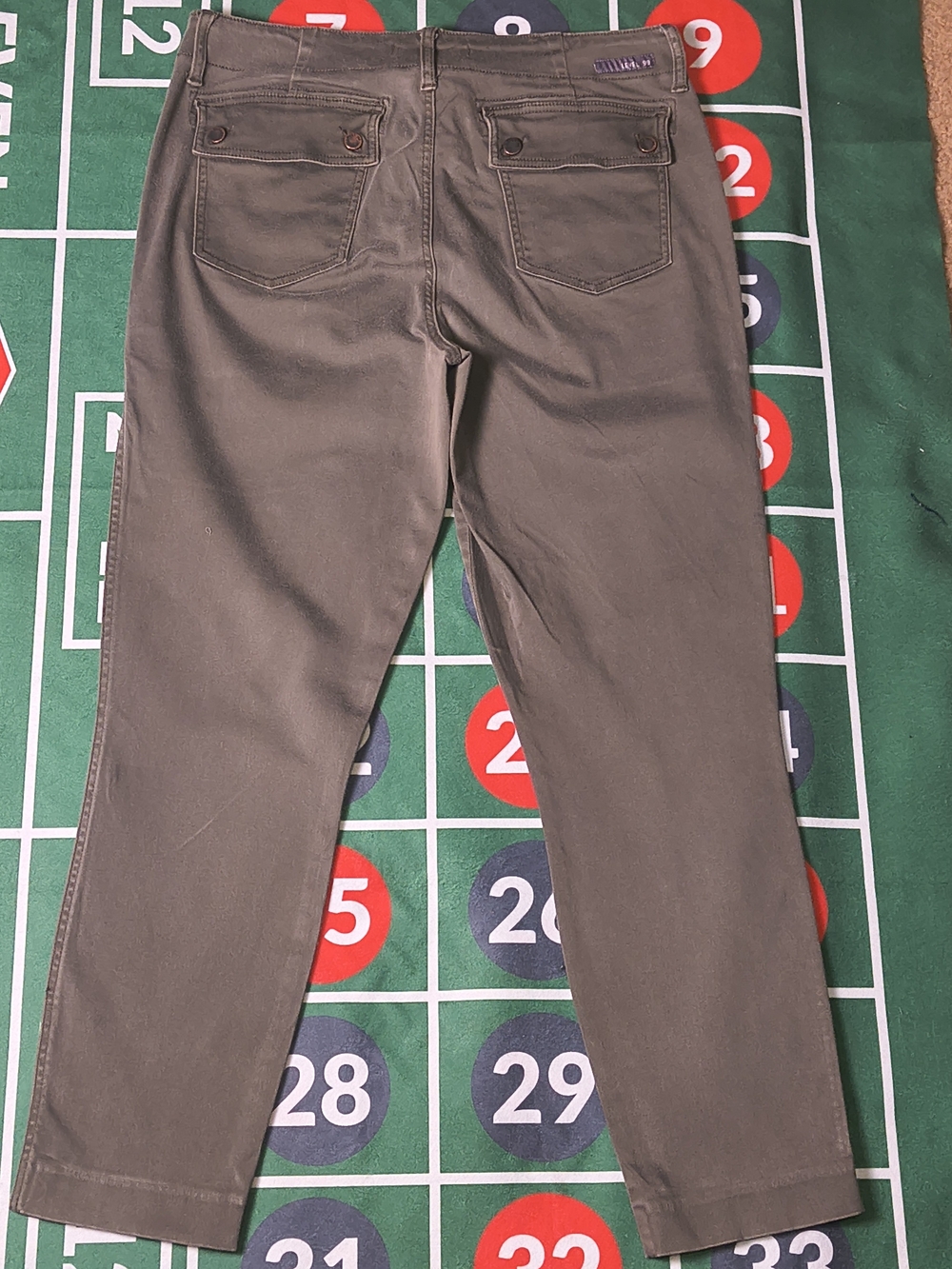 Level 99 Anthropologie Coated Skinny Pants Size 31 Dark Olive Black - Picture 11 of 12